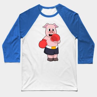 Pig as Boxer at Boxing Baseball T-Shirt